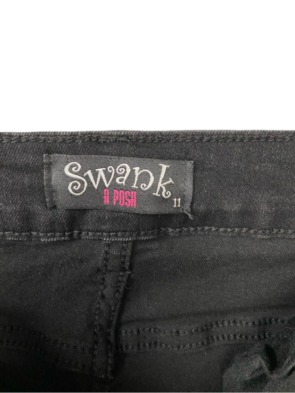Swank A Posh Black Distressed Skinny Jeans Size Juniors 11 - Picture 7 of 9